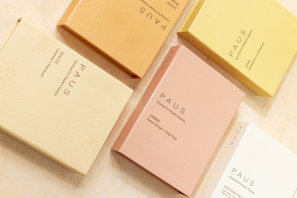 Collection of Paus incense on a light background
