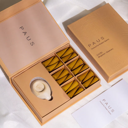 PAUS mood-enhancing incense cones - Bergamot + Rosemary