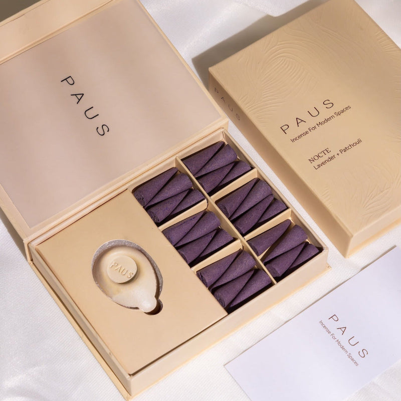 PAUS mood-enhancing incense cones - Lavender + Patchouli