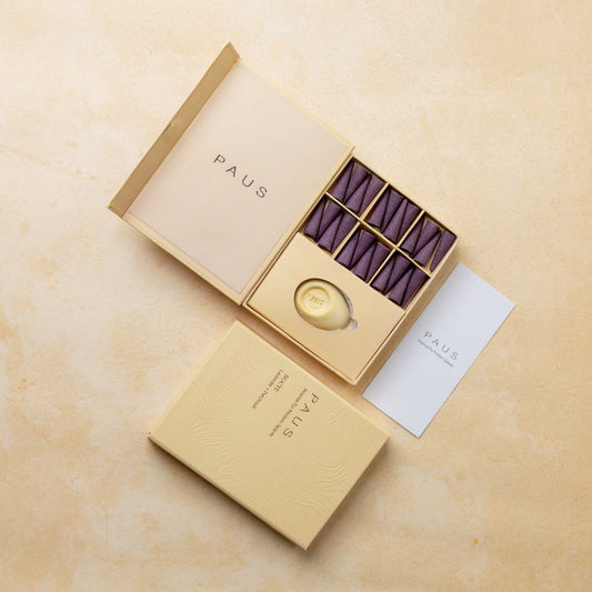 PAUS mood-enhancing incense cones - Lavender + Patchouli fragrance