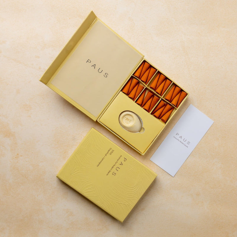 PAUS mood-enhancing incense cones - Grapefruit + Lemongrass